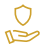 Hand holding a shield icon