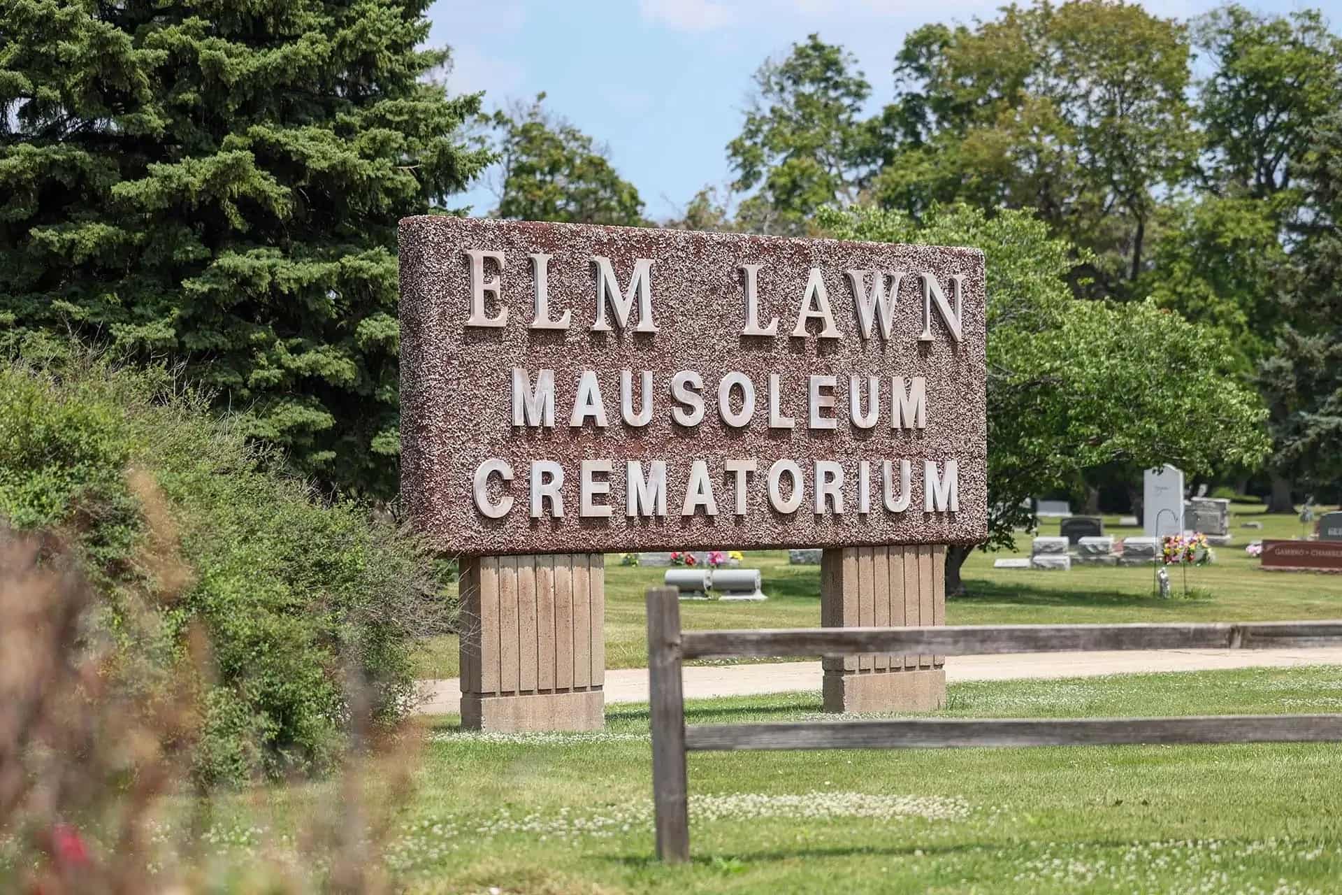 Elm Lawn Memorial Park Sign